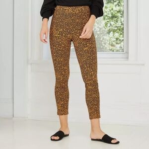 Who What Wear Women's Leopard Print High-Rise Cropped